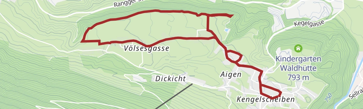 Route map: Waldweg 8 in Oberperfuss